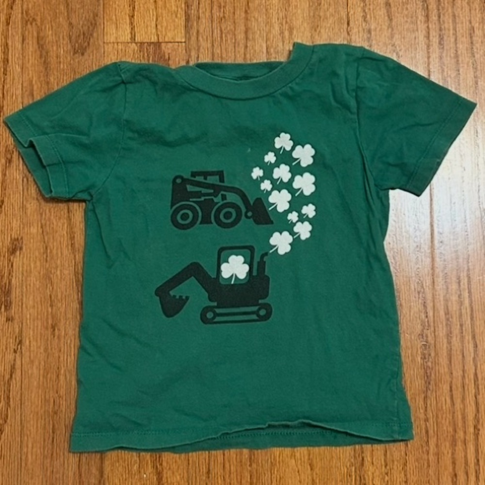 Port & Company Green Construction Shamrock Tee 3T Toddler Boy - Picture 2 of 6